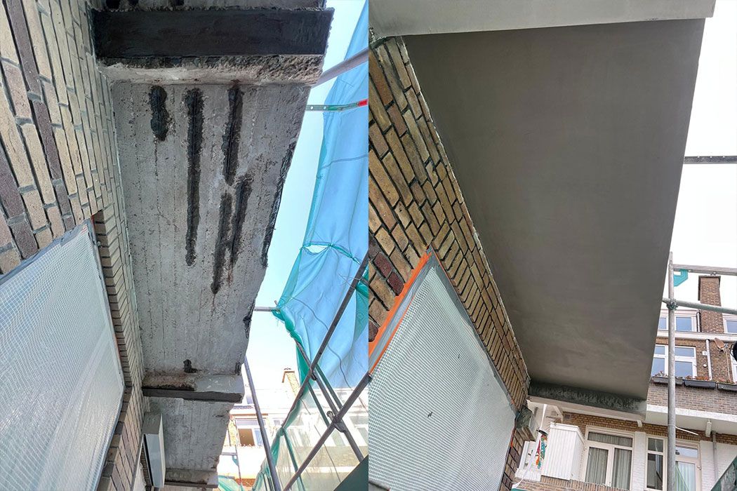 Betonrenovatie van balkonplaat 